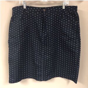 3/$15 ❤️ 2/10  basic editions navy polka dot skirt xl 16